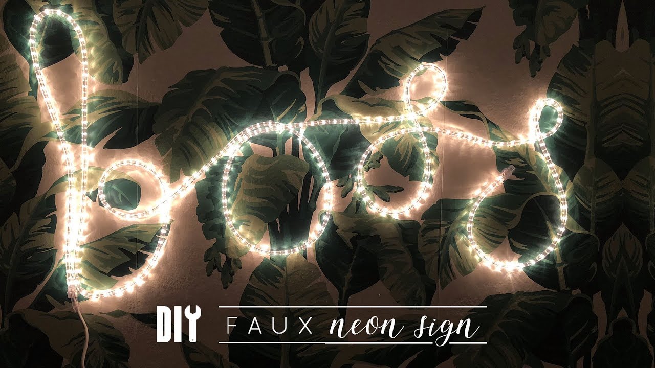 DIY Cheap and Easy Faux Neon Sign - YouTube