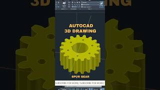 Autocad 3D Drawing Mechanical Gear / Tips and tricks/ #short
