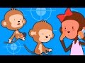 Five Little monos | canciones infantiles para niños | Canciones niños | compilación