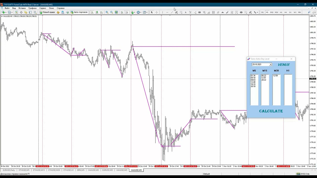 Gann Astro Day Levels