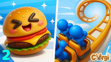 Food Run 🆚 Runner Coaster - All Levels Satisfying Walkthrough Gameplay PART 2