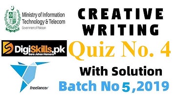 Creative Writing Quiz # 4 Batch 5 | Digiskills Quiz | Digital Skills