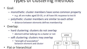 Clustering 2: Monothetic vs polythetic