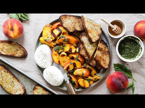 Grilled Peach and Burrata Appetizer