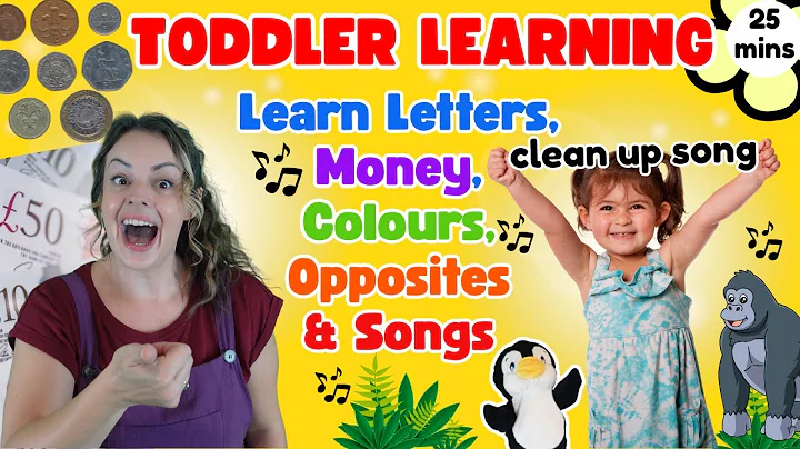 Learn Letters, Money, Colours & Songs! Best Toddler Learning Videos with Miss Katie + Clean up Song