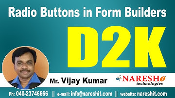 Radio Buttons in Form Builders | D2K Forms and Reports Tutorial | Mr. Vijay Kumar
