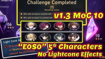 REAL and TRUE "E0S0" DHIL Kafka No Lightcone Effects on All Characters MoC 10 | Honkai: Star Rail