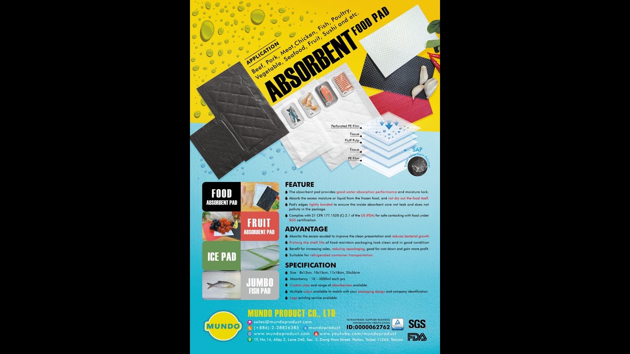 Meat absorbent pads for a safe meat shipping package