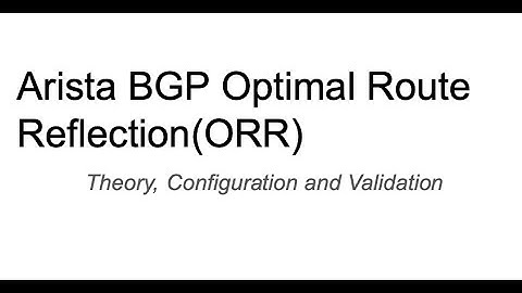 Arista BGP Optimal Route Reflection(RFC9107) Configuration
