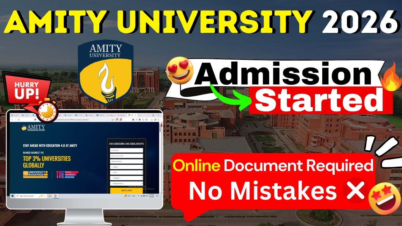Amity University 2026 Admission Process- How To Fill Amity University Application Form 2026