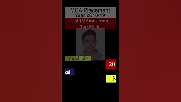 MCA Placement Year 2018-19 | JMA Students Placed in World’s Topmost company from Top NITs | #nimcet