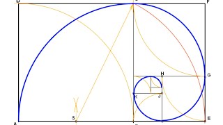 GOLDEN SPIRAL - Draw a golden spiral knowing the shorter side of the golden rectangle.