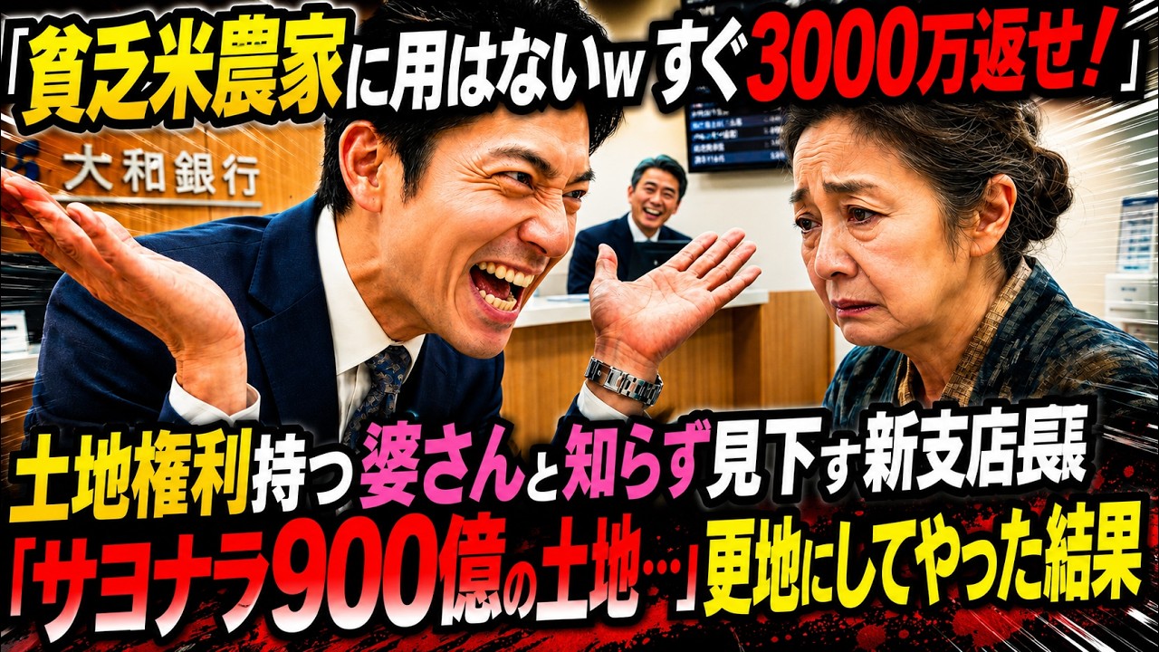 あの支店長がロビーで皆の前で私に向かって「存在自体が迷惑だ。二度と来るな」と怒鳴った時、私は何も言い返さなかった。ただ「わかりました」と言って、泥のついた作業着のまま銀行を出た。七十年間、私たち家族が彼らの銀行を支えてきたのに。その夜、私は机に向かい、たった一通の電話をかけた。その電話が、あの銀行の未来を根底から覆すことになるとは、あの時の私も、怒鳴った支店長も、誰も知る由もなかった。翌朝、...