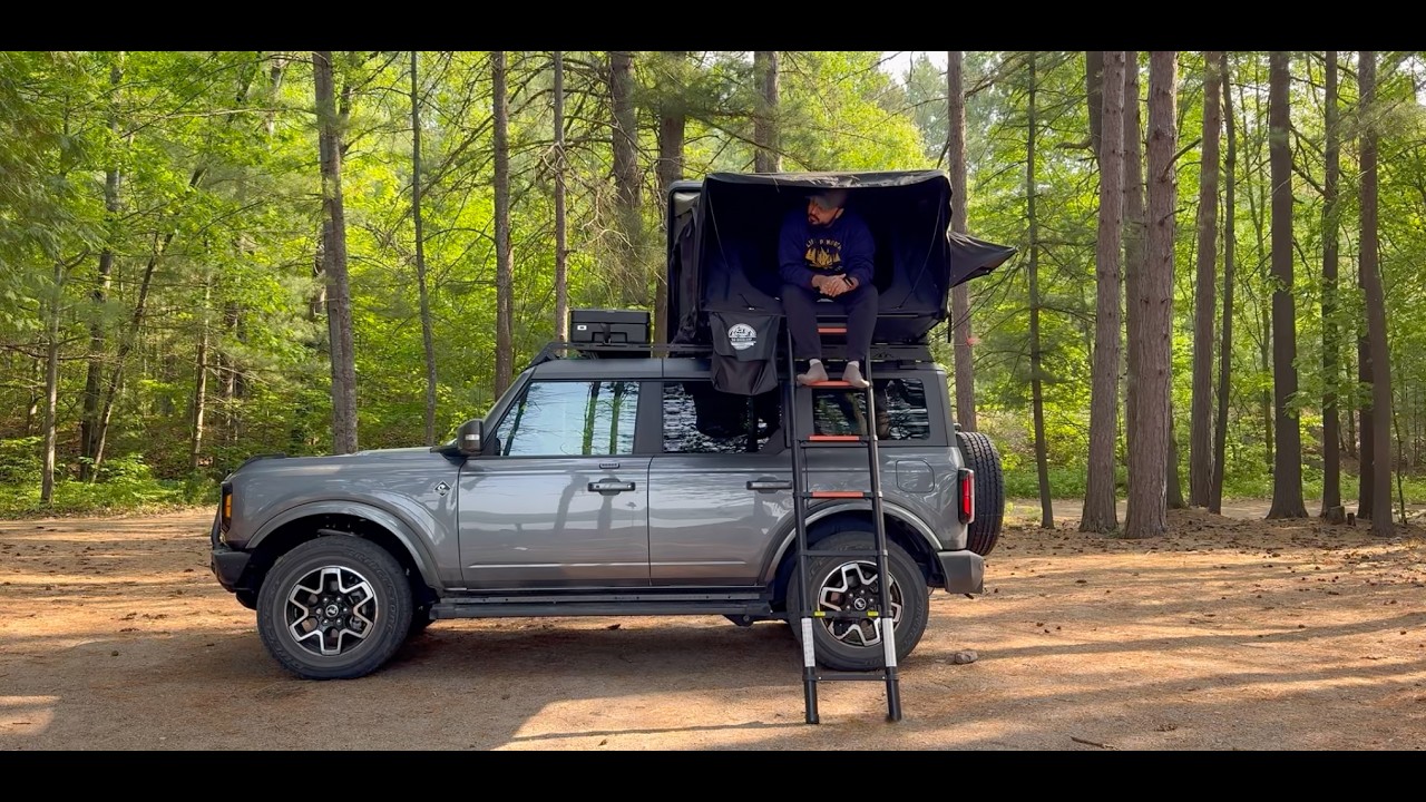 ASMR Solo Camping in Algonquin 🛶 Rooftop Tent + Canoe Journey | Ford Bronco