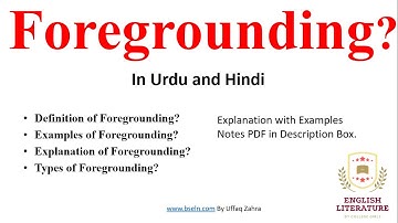 Foregrounding Literary Technique, Foregrounding Examples, Foregrounding Parallelism and Deviation.