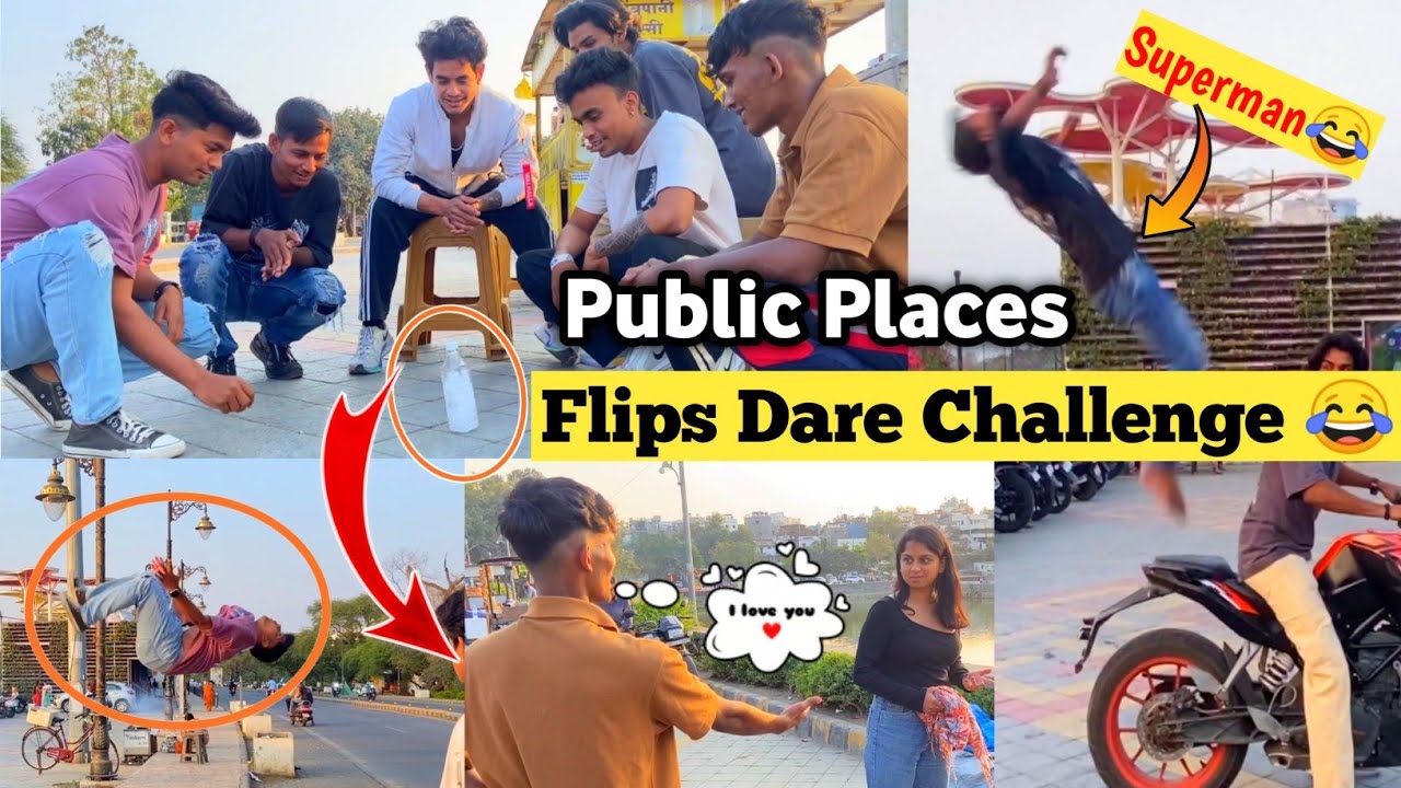 Flips Dare Challenge 😂 In Public Place | Dare Challenge | Bottle Flips ...