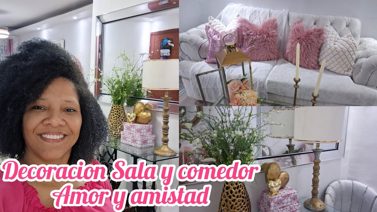 Decoracion de sala comedor color rosado2026