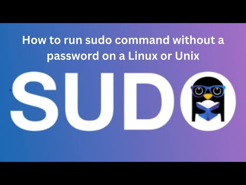 How to run sudo command without a password on a Linux or Unix