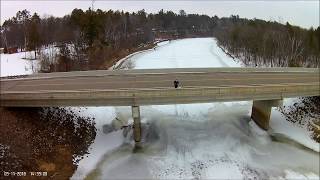 Short HUBSAN 501S flight over frozen Mississippi River