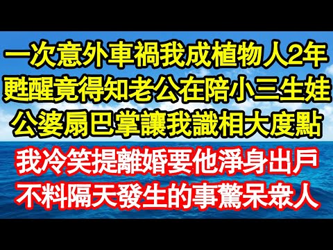 一次意外車禍我成植物人2年，甦醒竟得知老公在陪小三生娃，公婆扇巴掌讓我識相大度點，我冷笑提離婚要他淨身出戶，不料隔天發生的事驚呆眾人 真情故事會||老年故事||情感需求||愛情||家庭