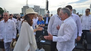 Visita de Cristina Fernández a Cuba. Detrás de cámaras