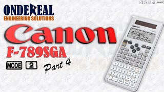 Exploring the CANON F-789SGA (Mode 2: CPLX) - Part 4