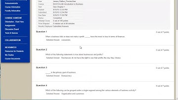 Submitting Quizzes in Blackboard