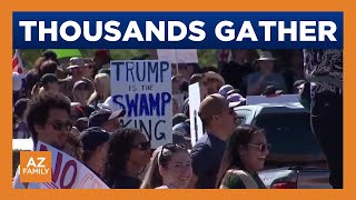Large crowds throughout metro Phoenix for 'No Kings' rallies