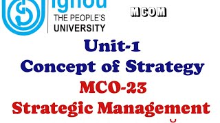 MCO-23 chapter -1 concept of strategy#malayalam #exam #mcom #ignouclasses #ignou #mco