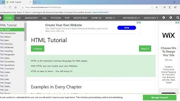 The link to  learning html.  (https://www.w3schools.com)