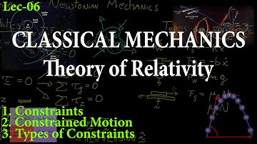 Lec-06, Classical Mechanics :- Constraints, Constrained Motion, Types of Constraints