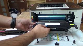 Hp Color Laser 150a 150nw 178nw 179fnw Remove Install Replacing Toner Cartridge Youtube