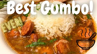 BEST GUMBO EVER! Chicken and Sausage Gumbo. (Easy Recipe)