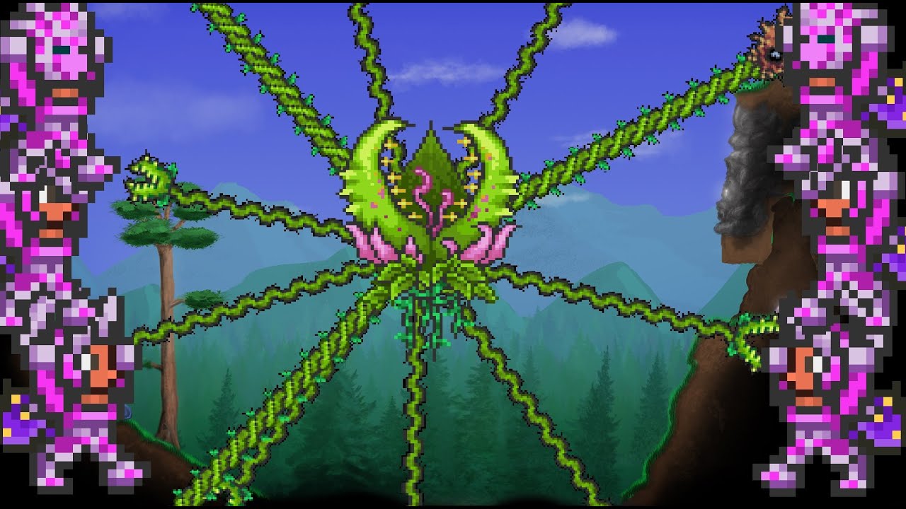 Enraged Plantera Vs 100 Players Youtube