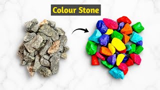 How To Colour Stone At Home Homemade Coloured Stone Garden Decor Ideas Eaay Colour Stone Idea