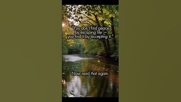 Peace Isn’t Escape — It’s Acceptance 🌿✨ #quotes #motivation #deepquotes #foryou #viral #shorts