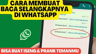 PRANK TEMANMU PAKAI CARA INI | CARA MEMBUAT BACA SELENGKAPNYA DI WA TANPA APLIKASI