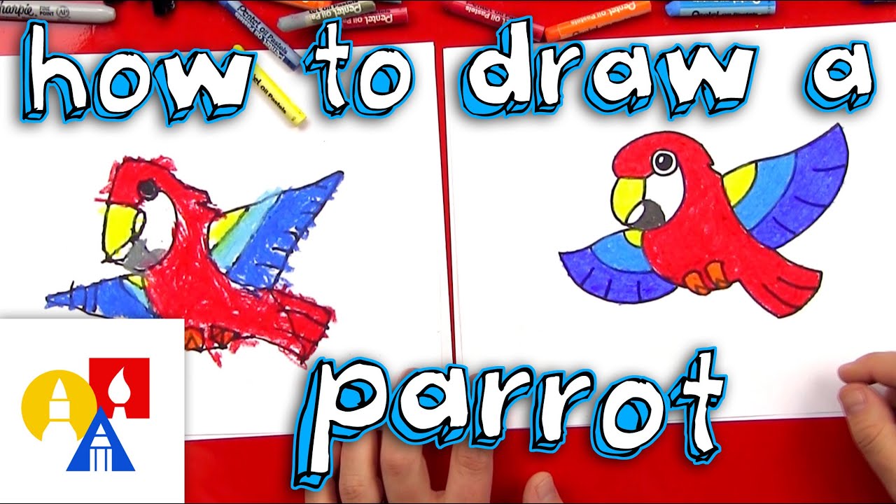 How To Draw A Cartoon Parrot