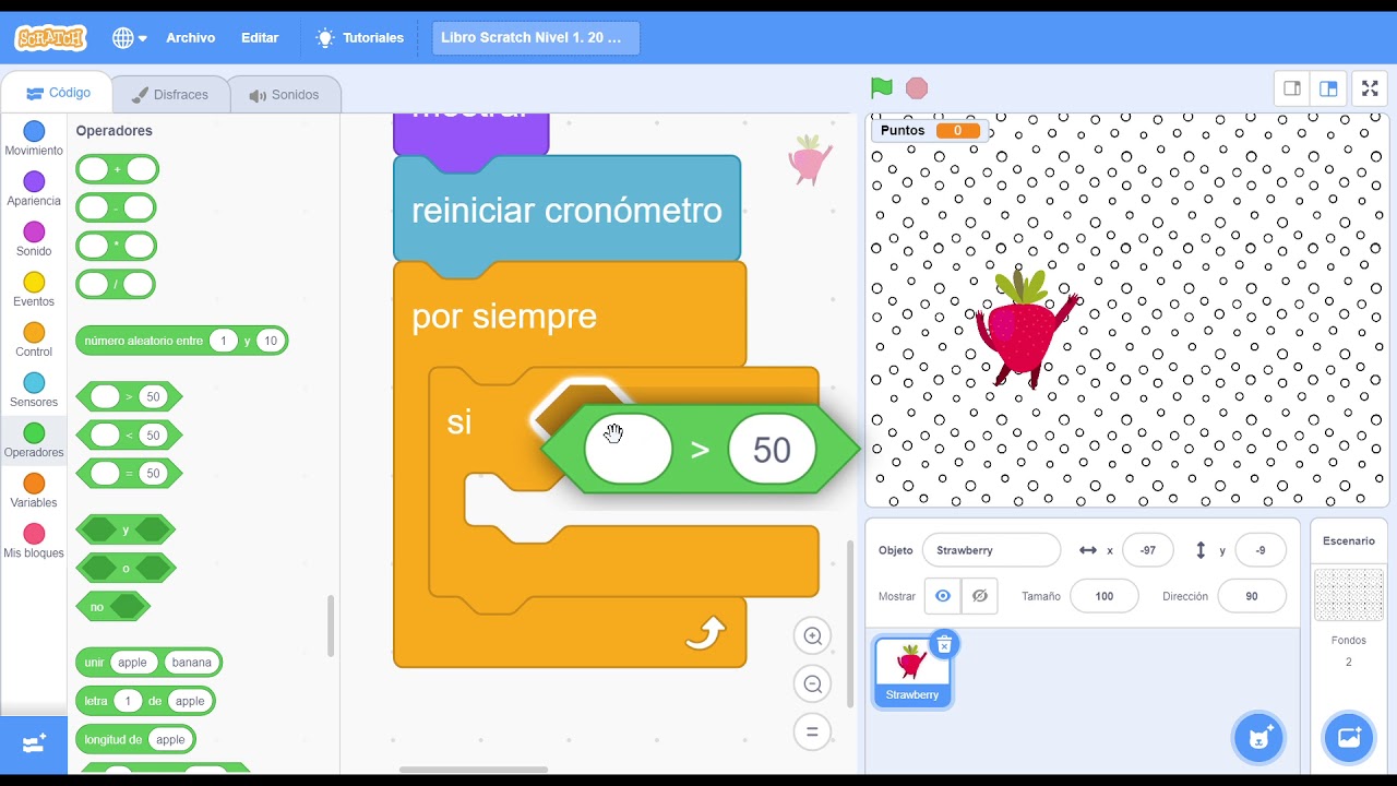 Libro Scratch Nivel 1 22 Añadir un cronómetro - YouTube