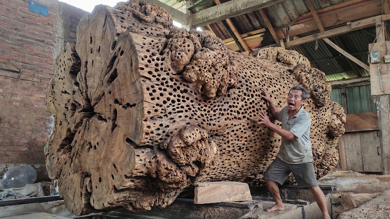 RARE BEAUTY!! The Stunning Trembesi Log That Shocked Everyone at the ...