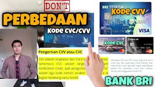 Differences Between BRI Bank Credit/Debit Card CVV and CVC Codes 2020