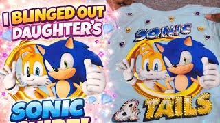 I Blinged Out My Daughter’s Sonic Shirt 💎✨ (DIY Glow Up)