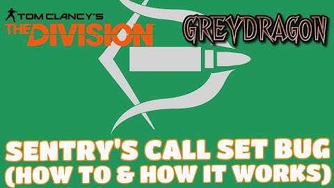 The Division Latest Sentry Set Bug (How to & How it works)