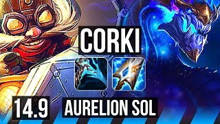 CORKI vs AURELION SOL (MID) | 12/1/10, 1300+ games, Legendary | EUW Grandmaster | 14.9