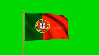 Portugal National Flag HD | World Countries Green Screen Flag animation loop | Royalty Free Footages