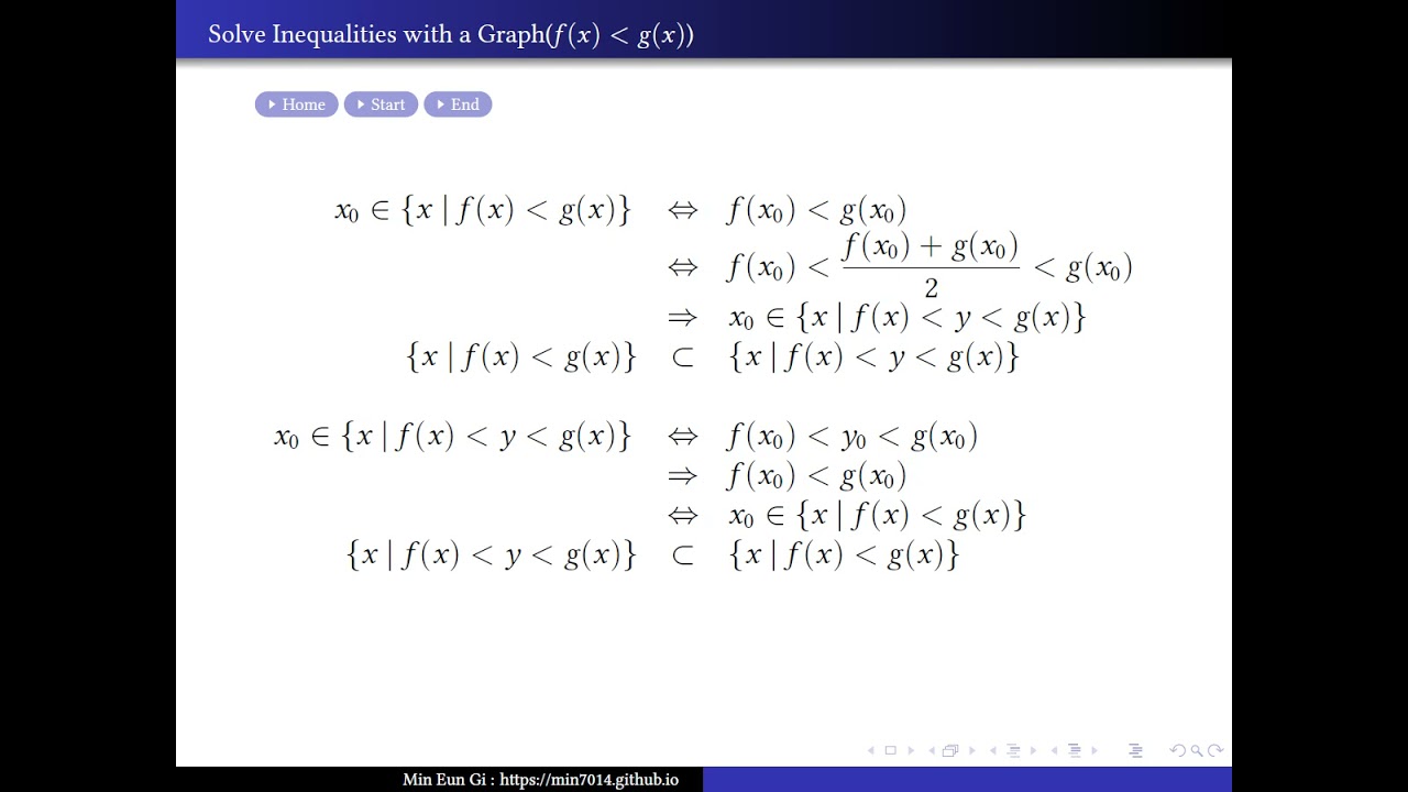Solve Inequalities With A Graph F X Lt G X Youtube