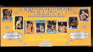 New 2023 Vintage Cards Treasures Basketball Box Jordan , Dr.J , Bird , Magic Rookie Search Big Hits