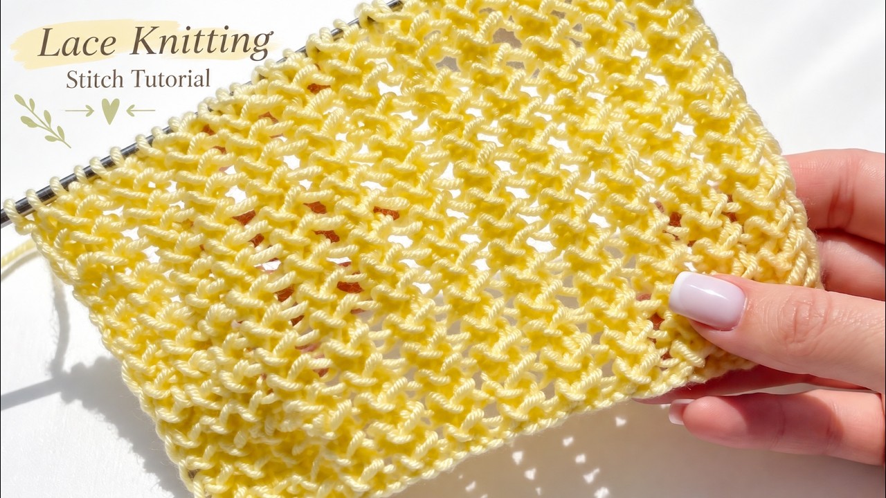 Easy Lace Knitting Stitch Tutorial | Beautiful Openwork Pattern