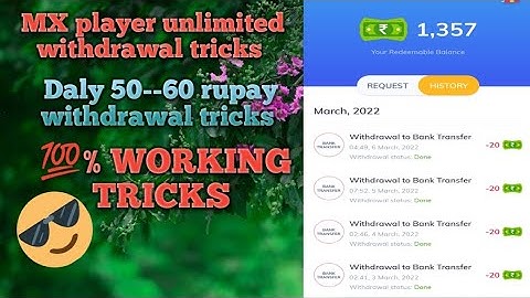 MX player unlimited withdrawal tricks | MX player Daly withdrawal 20--40 rupay withdrawal tricks  |