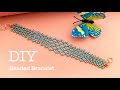 Beaded Mesh Bracelet || netted bracelet